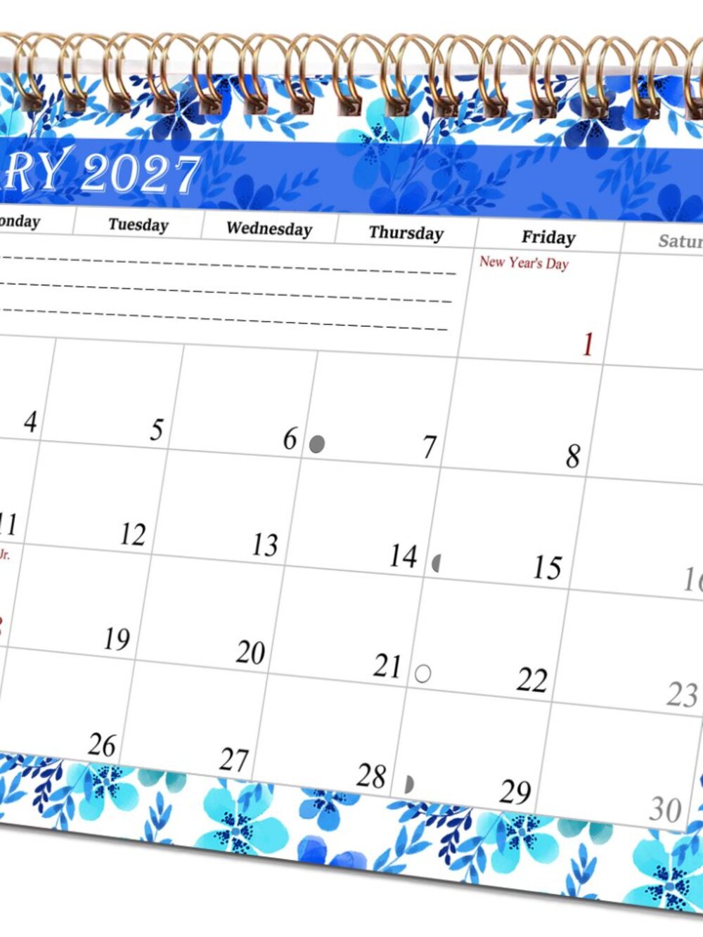 2027-12 Months Desk Calendar Desktop Planner with To-Do List & Notes 012